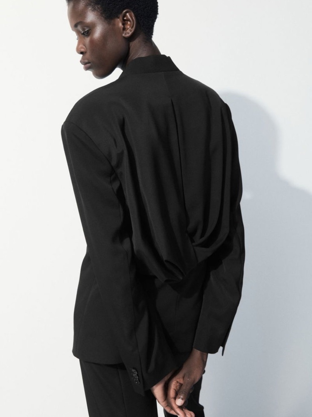 COS Atelier NWT The Draped Waist Blazer mulberry silk jacket tuxedo designer - Picture 5 of 15